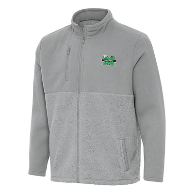 Men's Antigua Gray Marshall Thundering Herd Daily Fused Full-Zip Jacket