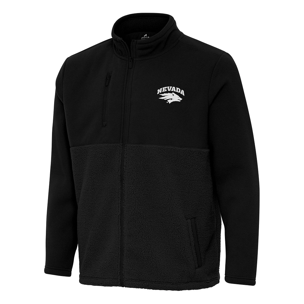Men's Antigua Black Nevada Wolf Pack Daily Fused Full-Zip Jacket