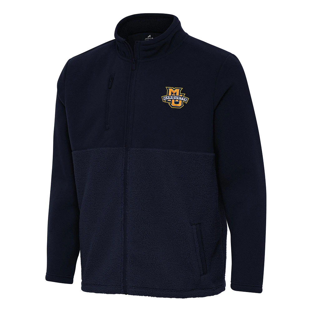 Men's Antigua Navy Marquette Golden Eagles Daily Fused Full-Zip Jacket