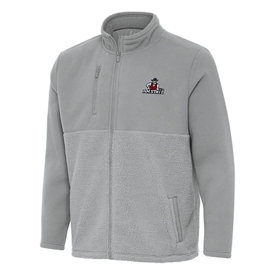 Men's Antigua Gray New Mexico State Aggies Daily Fused Full-Zip Jacket