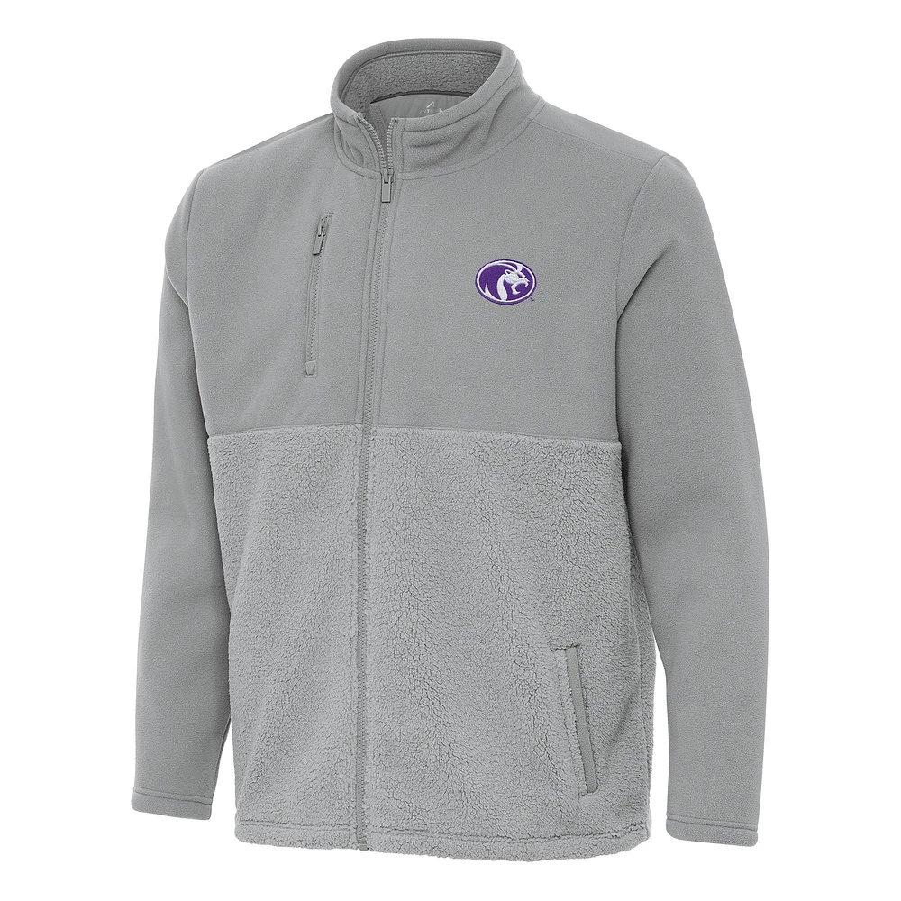 Men's Antigua Gray North Alabama Lions Daily Fused Full-Zip Jacket