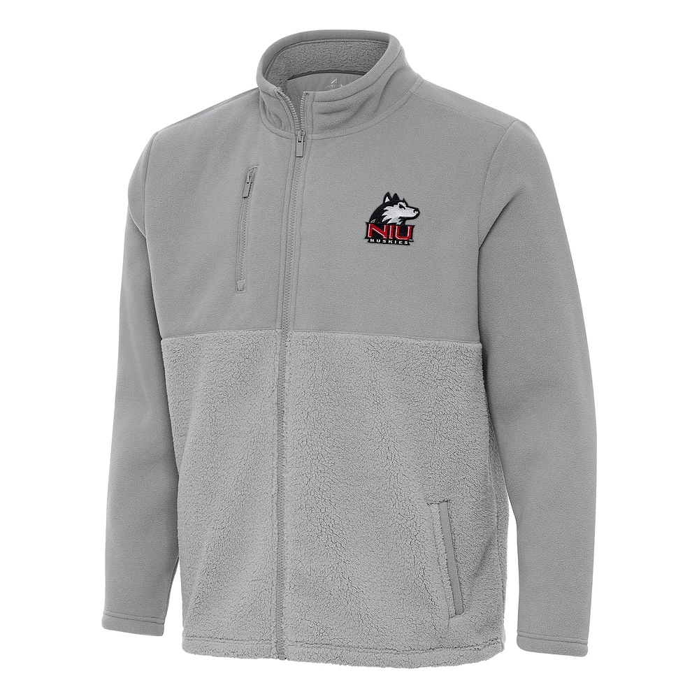 Men's Antigua Gray Northern Illinois Huskies Daily Fused Full-Zip Jacket