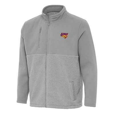 Men's Antigua Gray Northern Iowa Panthers Daily Fused Full-Zip Jacket