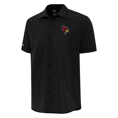 Men's Antigua Illinois State Redbirds Activate Woven Short Sleeve Button-Up Shirt