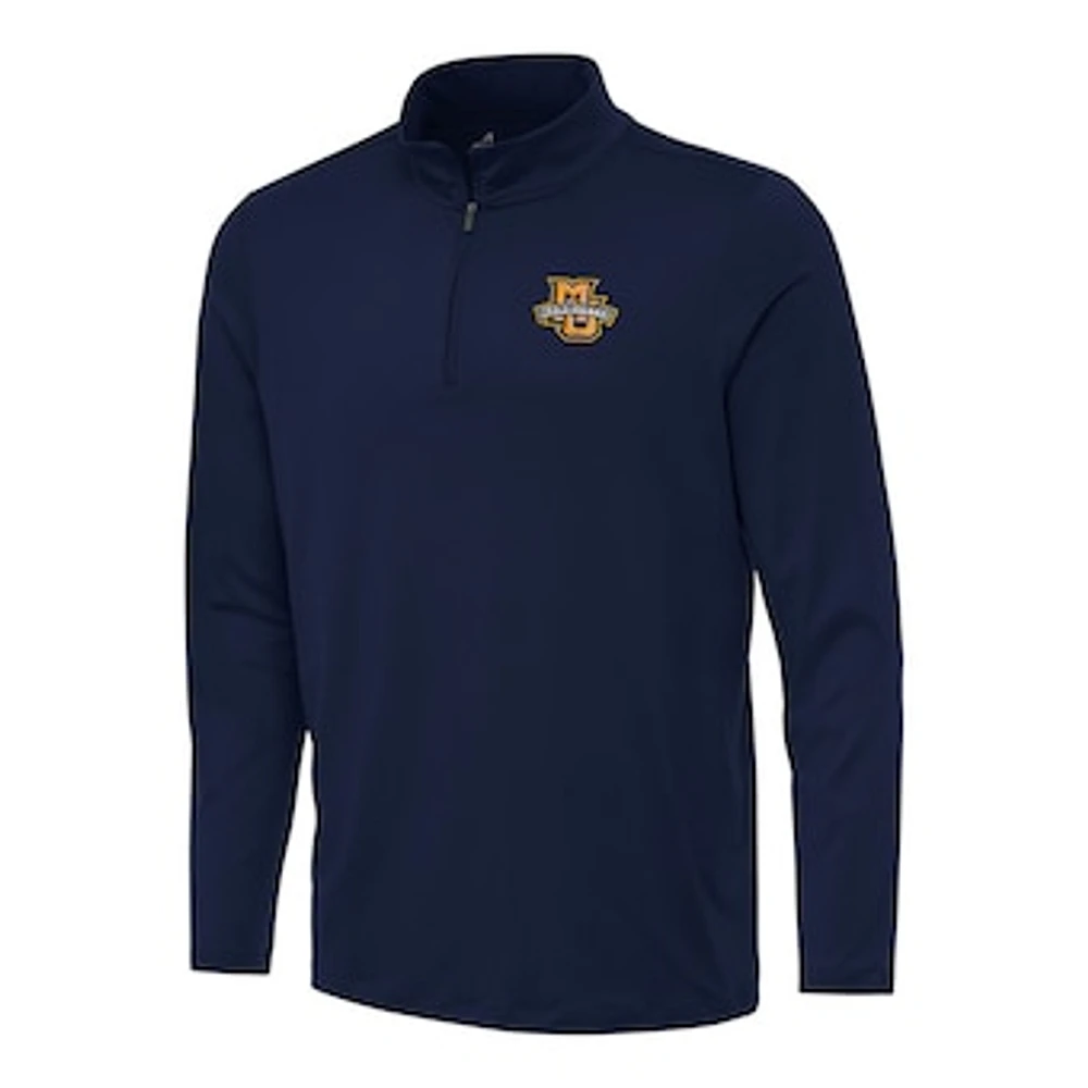 Men's Antigua Navy Marquette Golden Eagles Reprocess Quarter-Zip Top