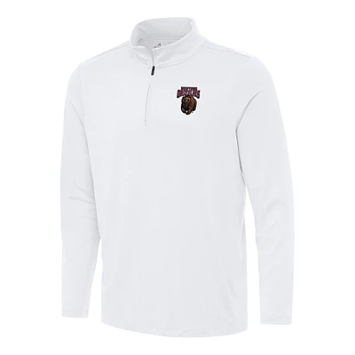 Men's Antigua White Montana Grizzlies Reprocess Quarter-Zip Top