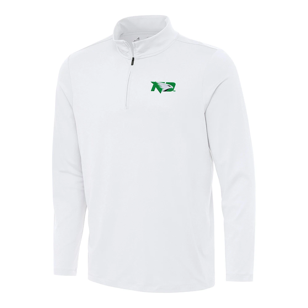 Men's Antigua White North Dakota Reprocess Quarter-Zip Top