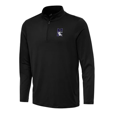 Men's Antigua Black Northwestern Wildcats Reprocess Quarter-Zip Top