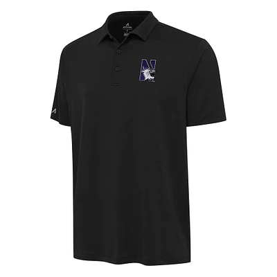Men's Antigua Black Northwestern Wildcats Reprocess Polo