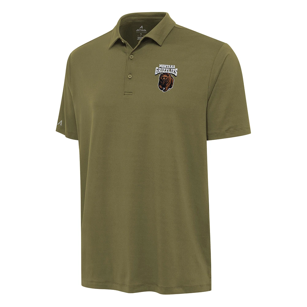 Men's Antigua Olive Montana Grizzlies Reprocess Polo