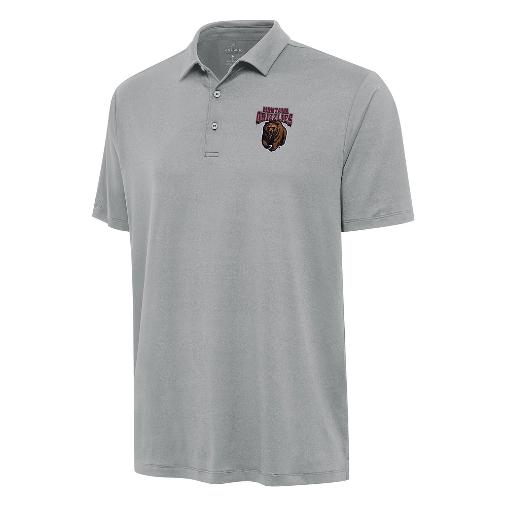 Men's Antigua Gray Montana Grizzlies Reprocess Polo