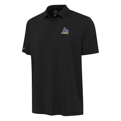 Men's Antigua Black James Madison Dukes Reprocess Polo