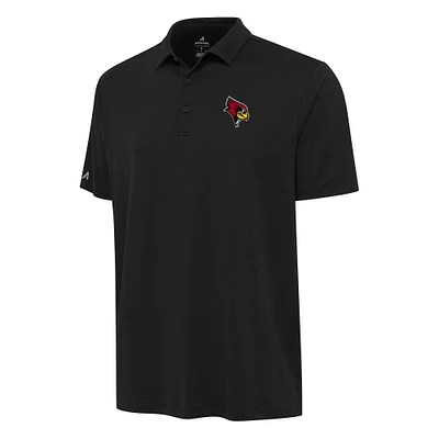 Men's Antigua Black Illinois State Redbirds Reprocess Polo