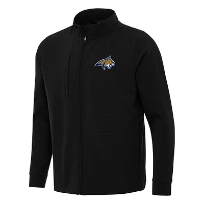 Men's Antigua Black Montana State Bobcats Regard Full-Zip Jacket