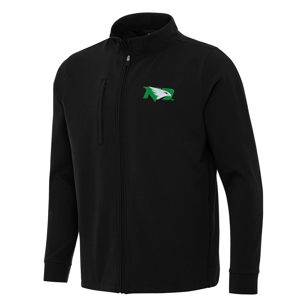 Men's Antigua Black North Dakota Regard Full-Zip Jacket