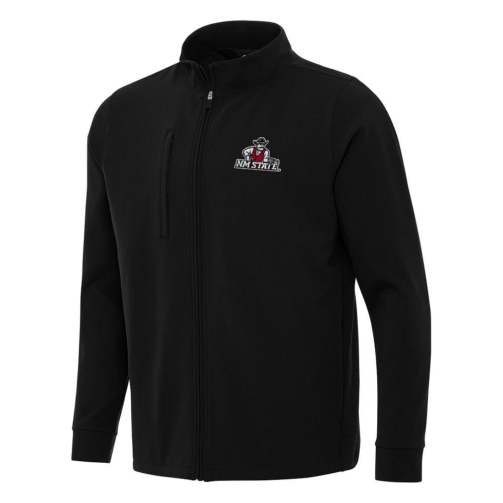 Men's Antigua Black New Mexico State Aggies Regard Full-Zip Jacket