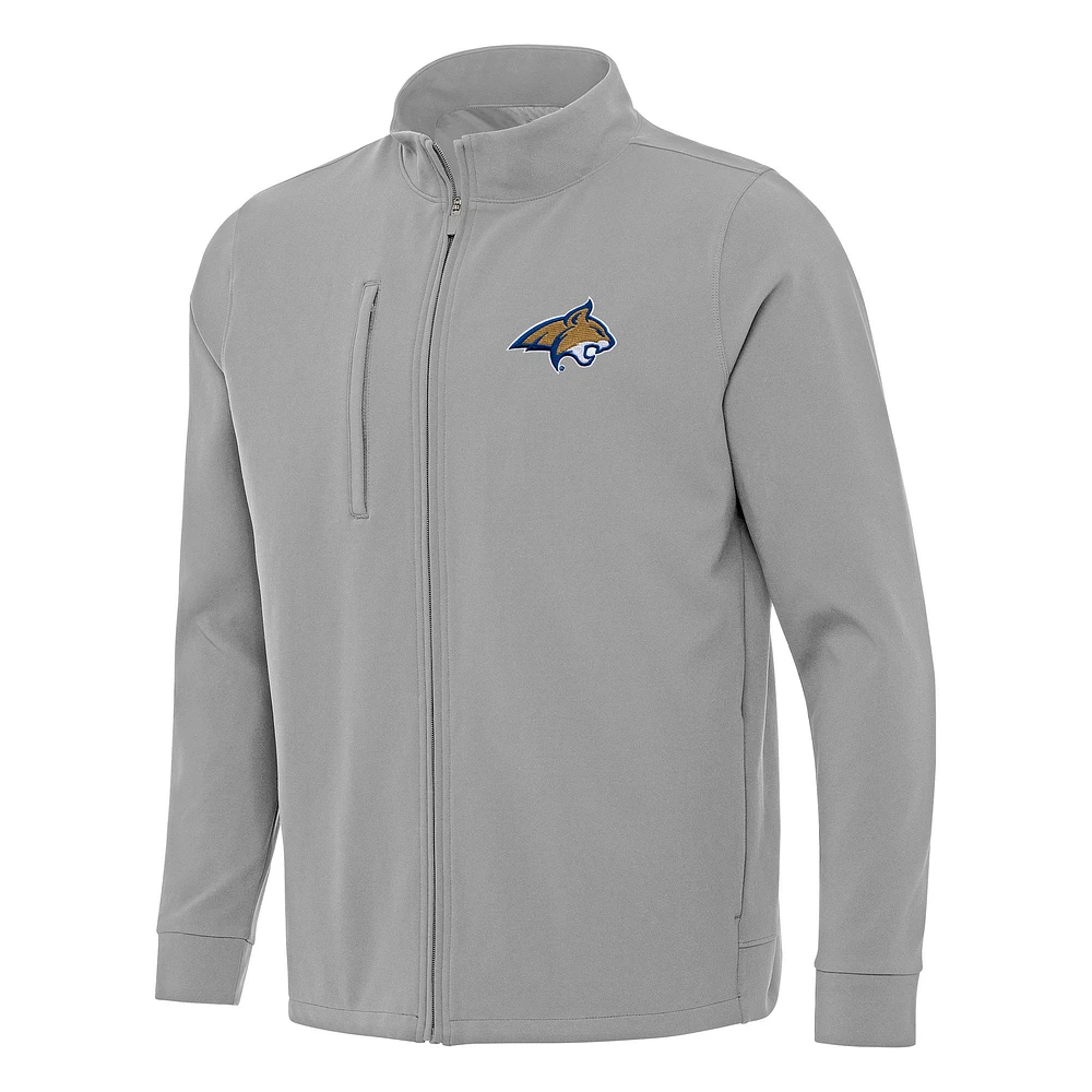 Men's Antigua Gray Montana State Bobcats Regard Full-Zip Jacket