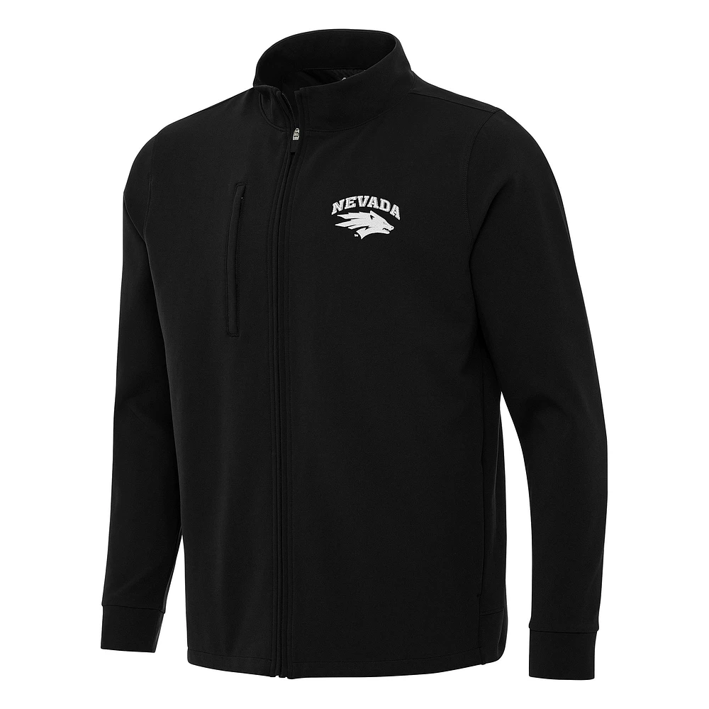 Men's Antigua Black Nevada Wolf Pack Regard Full-Zip Jacket