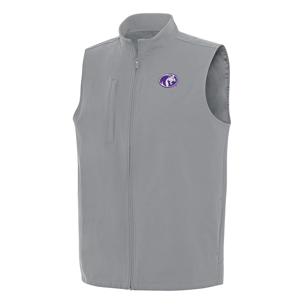 Men's Antigua Gray North Alabama Lions Regard Full-Zip Vest