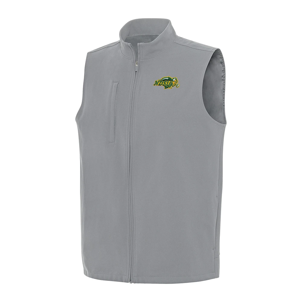 Men's Antigua Gray NDSU Bison Regard Full-Zip Vest