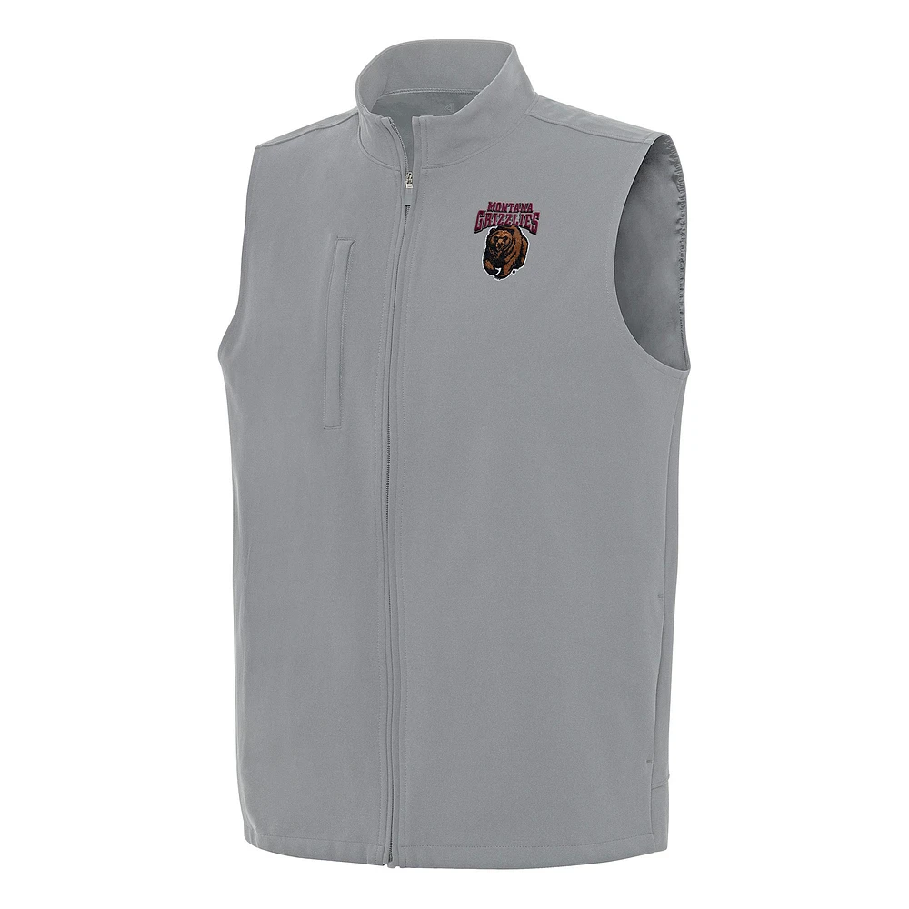 Men's Antigua Gray Montana Grizzlies Regard Full-Zip Vest