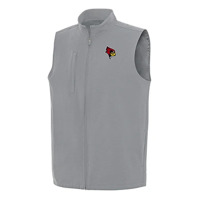Men's Antigua Gray Illinois State Redbirds Regard Full-Zip Vest