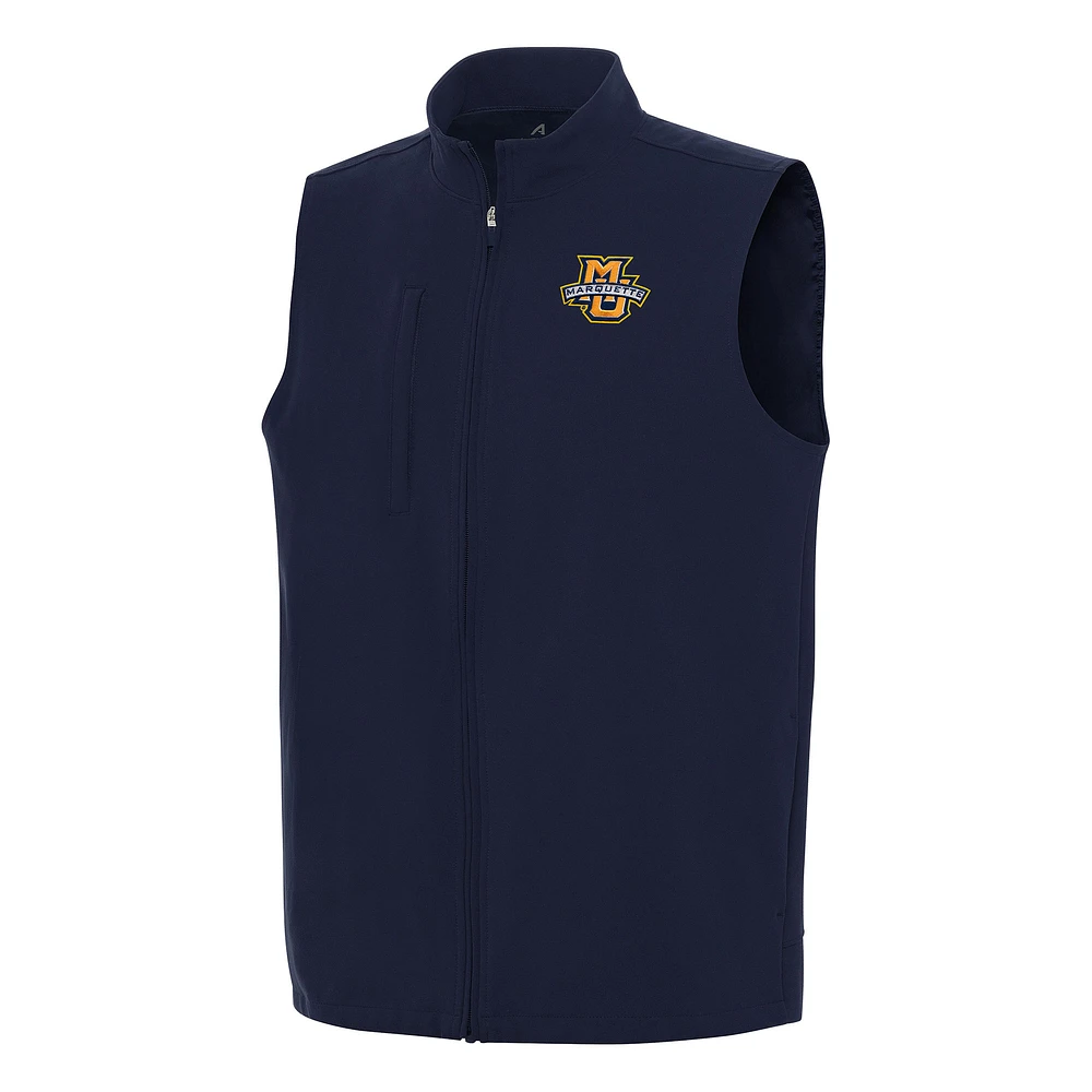 Men's Antigua Navy Marquette Golden Eagles Regard Full-Zip Vest