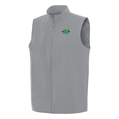 Men's Antigua Gray Marshall Thundering Herd Regard Full-Zip Vest