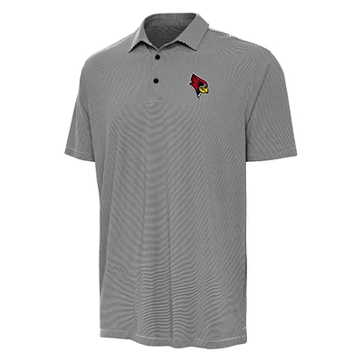 Men's Antigua Black Illinois State Redbirds Twine Polo