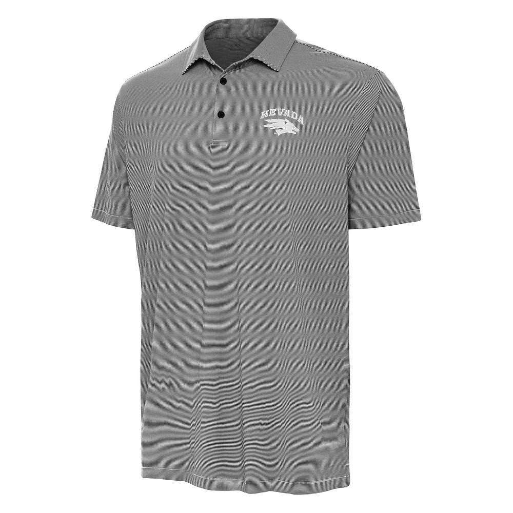 Men's Antigua Black Nevada Wolf Pack Twine Polo