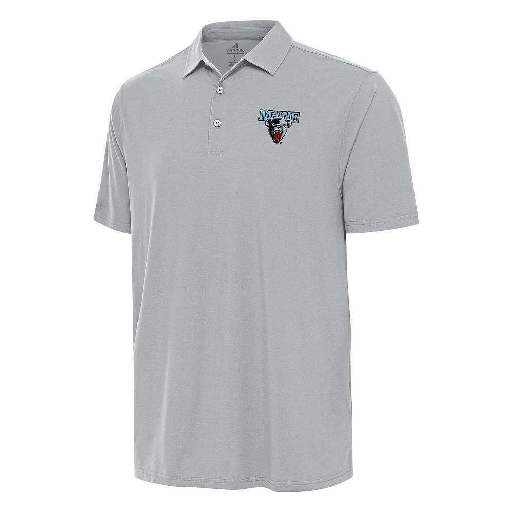 Men's Antigua Gray Maine Black Bears Era Polo