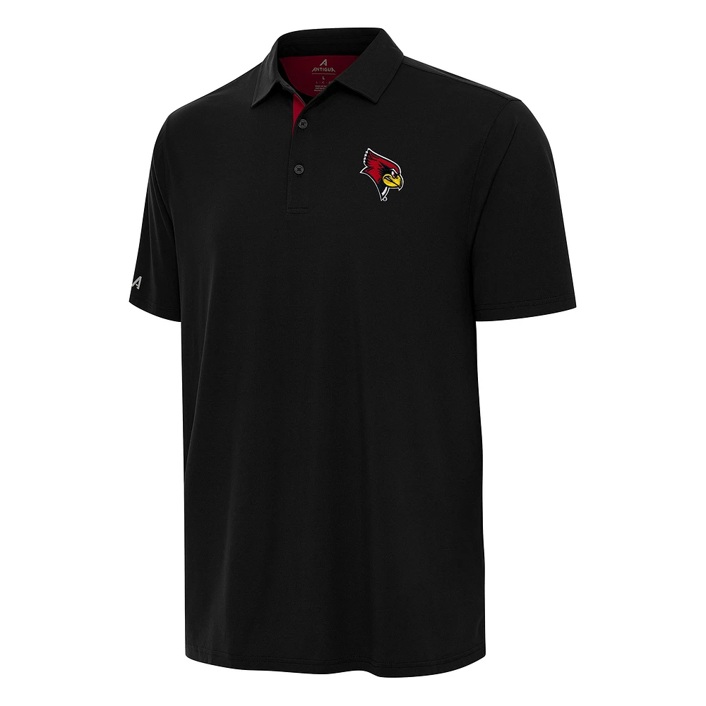 Men's Antigua Black/Red Illinois State Redbirds Era Polo