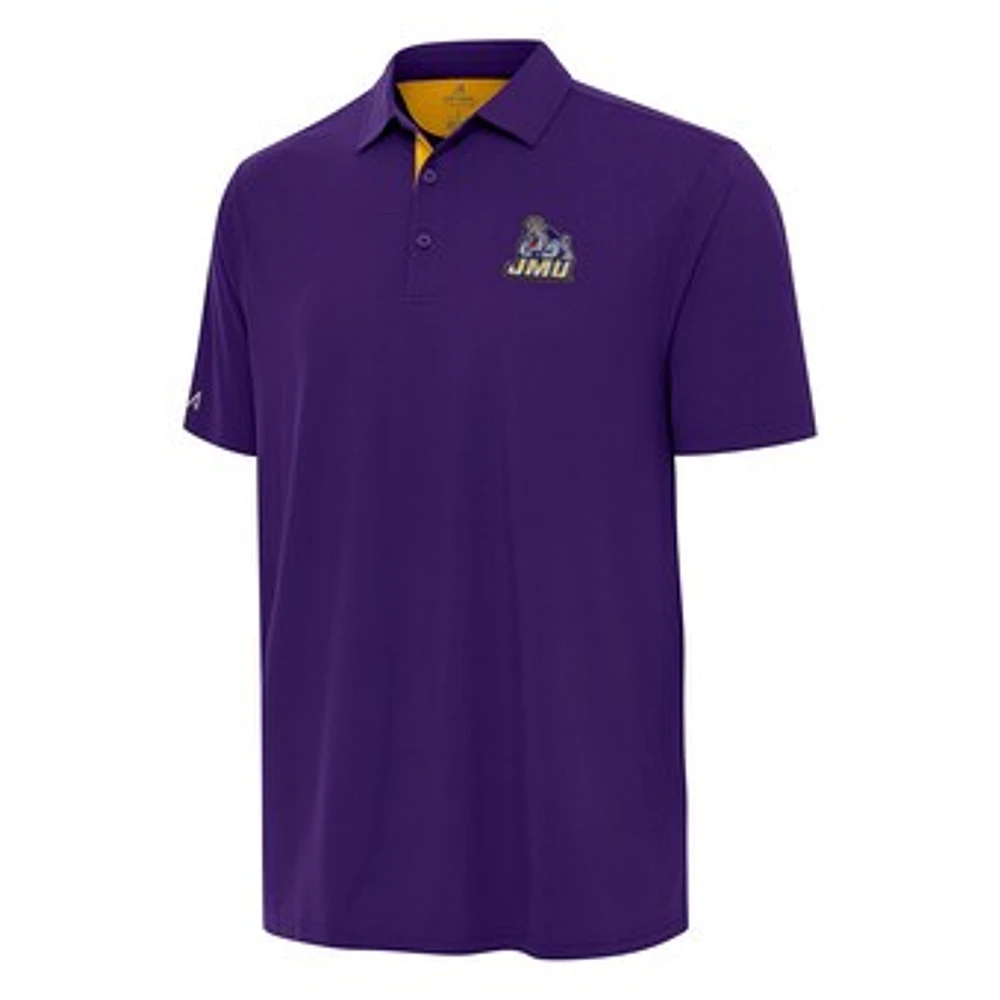 Men's Antigua Purple/Gold James Madison Dukes Era Polo