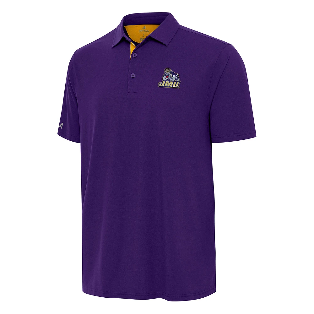 Men's Antigua Purple/Gold James Madison Dukes Era Polo
