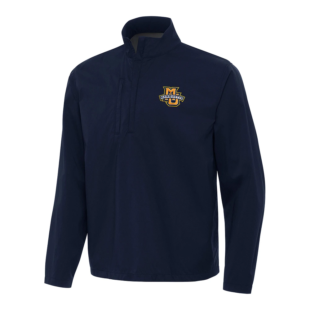 Men's Antigua Navy Marquette Golden Eagles Brisk Quarter-Zip Windbreaker