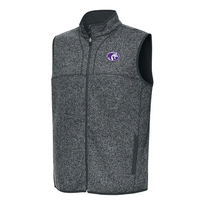 Men's Antigua Heather Charcoal North Alabama Lions Fortune Full-Zip Vest