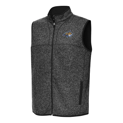 Men's Antigua Heather Montana State Bobcats Fortune Full-Zip Vest