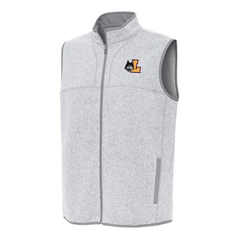 Men's Antigua Heather Loyola Chicago Ramblers Fortune Full-Zip Vest