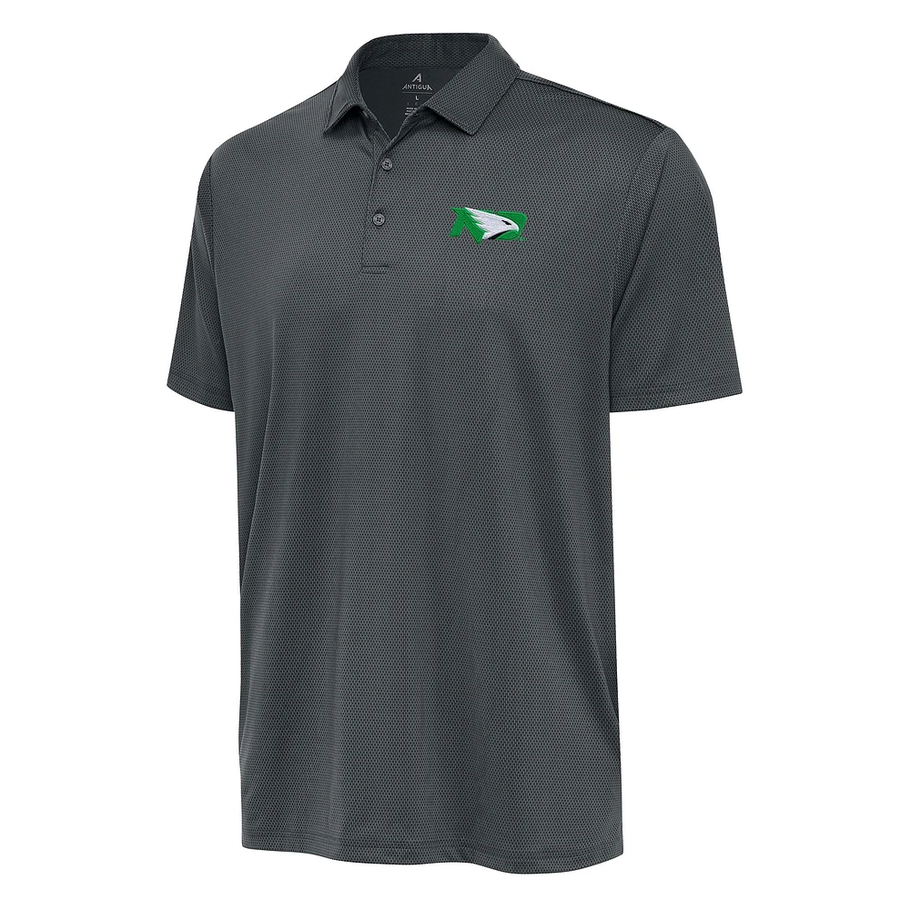 Men's Antigua Charcoal North Dakota Ellipse Polo