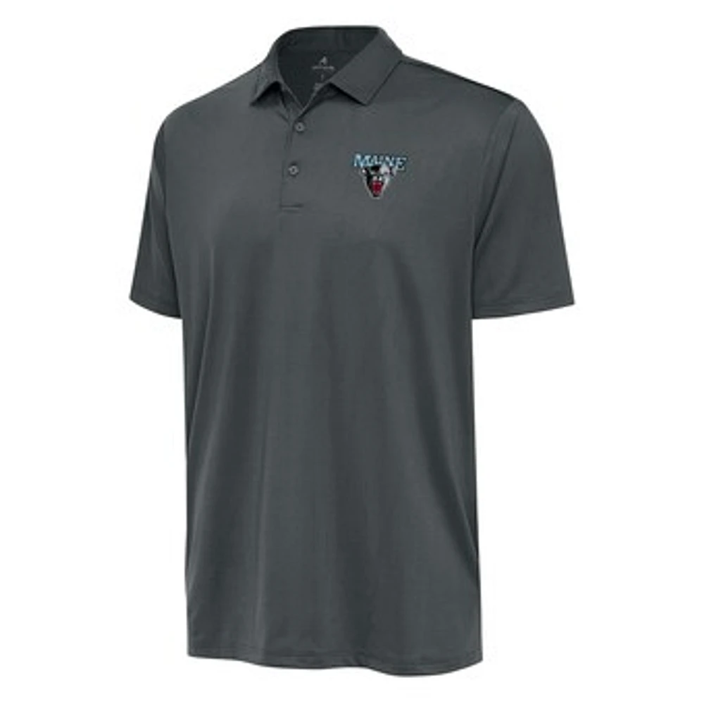 Men's Antigua Charcoal Maine Black Bears Ellipse Polo