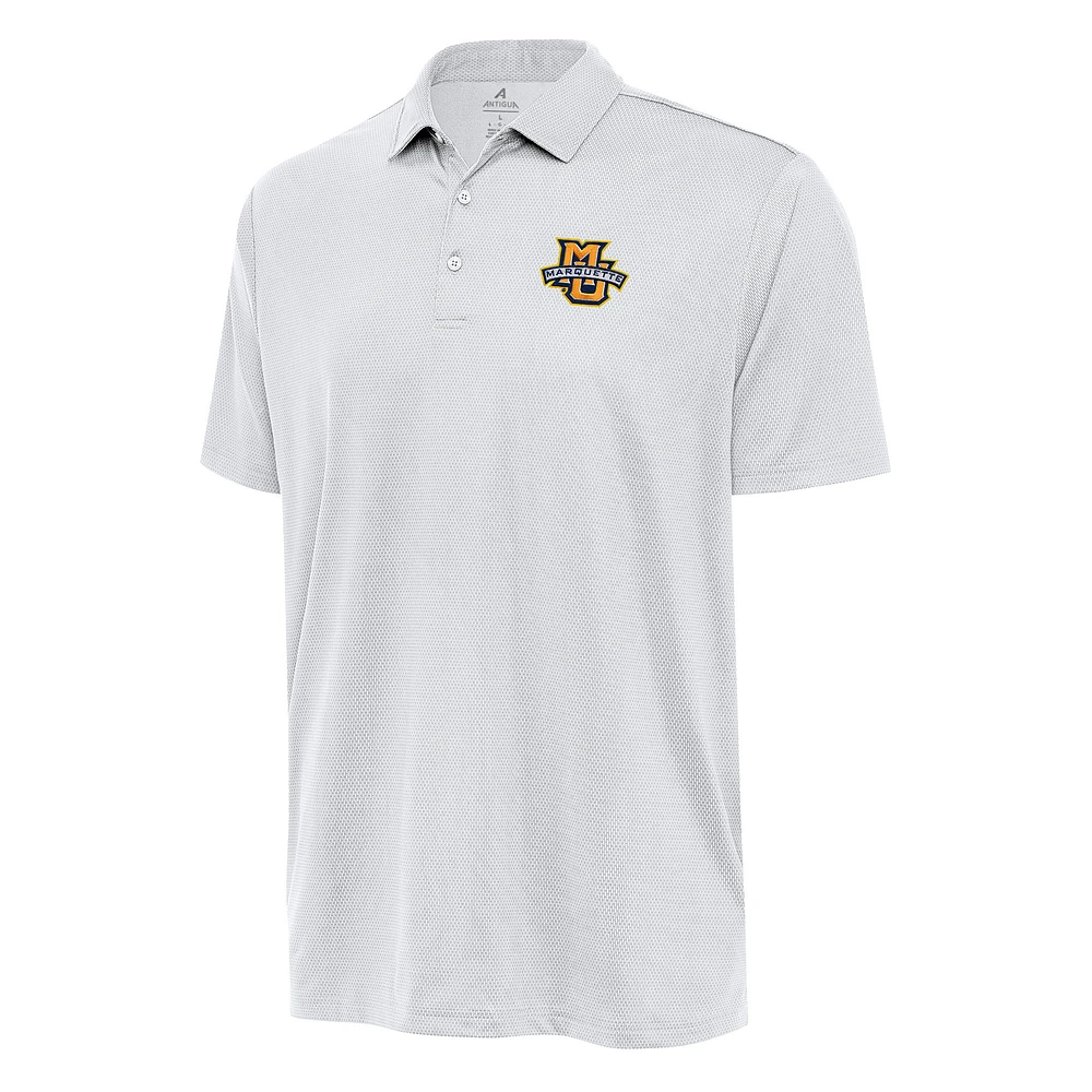 Men's Antigua White Marquette Golden Eagles Ellipse Polo
