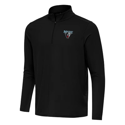 Men's Antigua Black Maine Bears Intent Quarter-Zip Top
