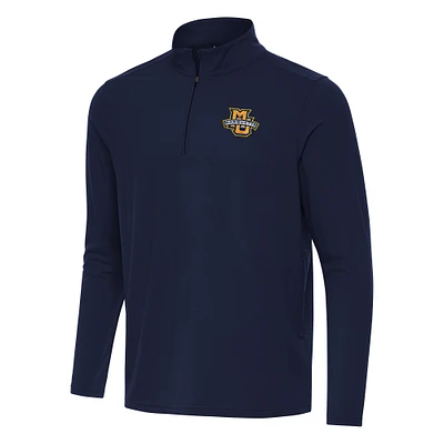Men's Antigua Navy Marquette Golden Eagles Intent Quarter-Zip Top