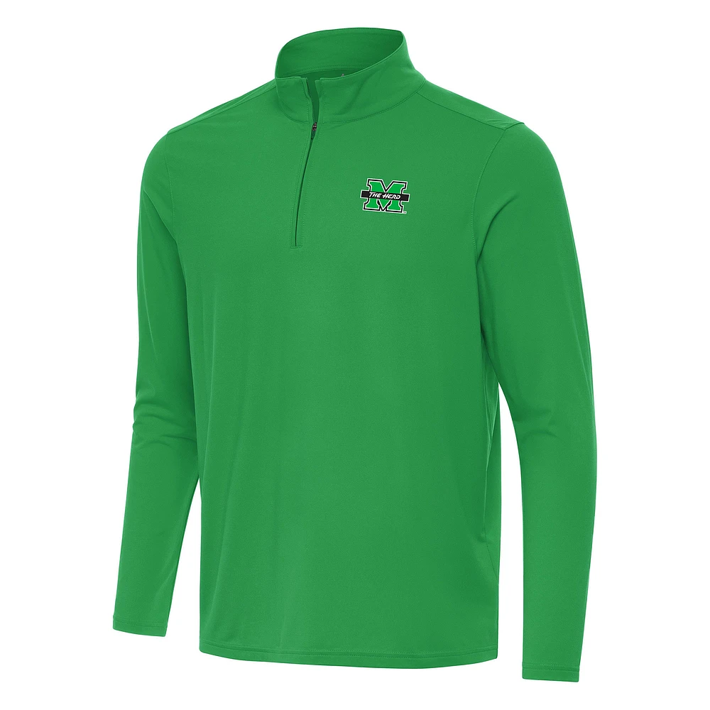 Men's Antigua Kelly Green Marshall Thundering Herd Intent Quarter-Zip Top