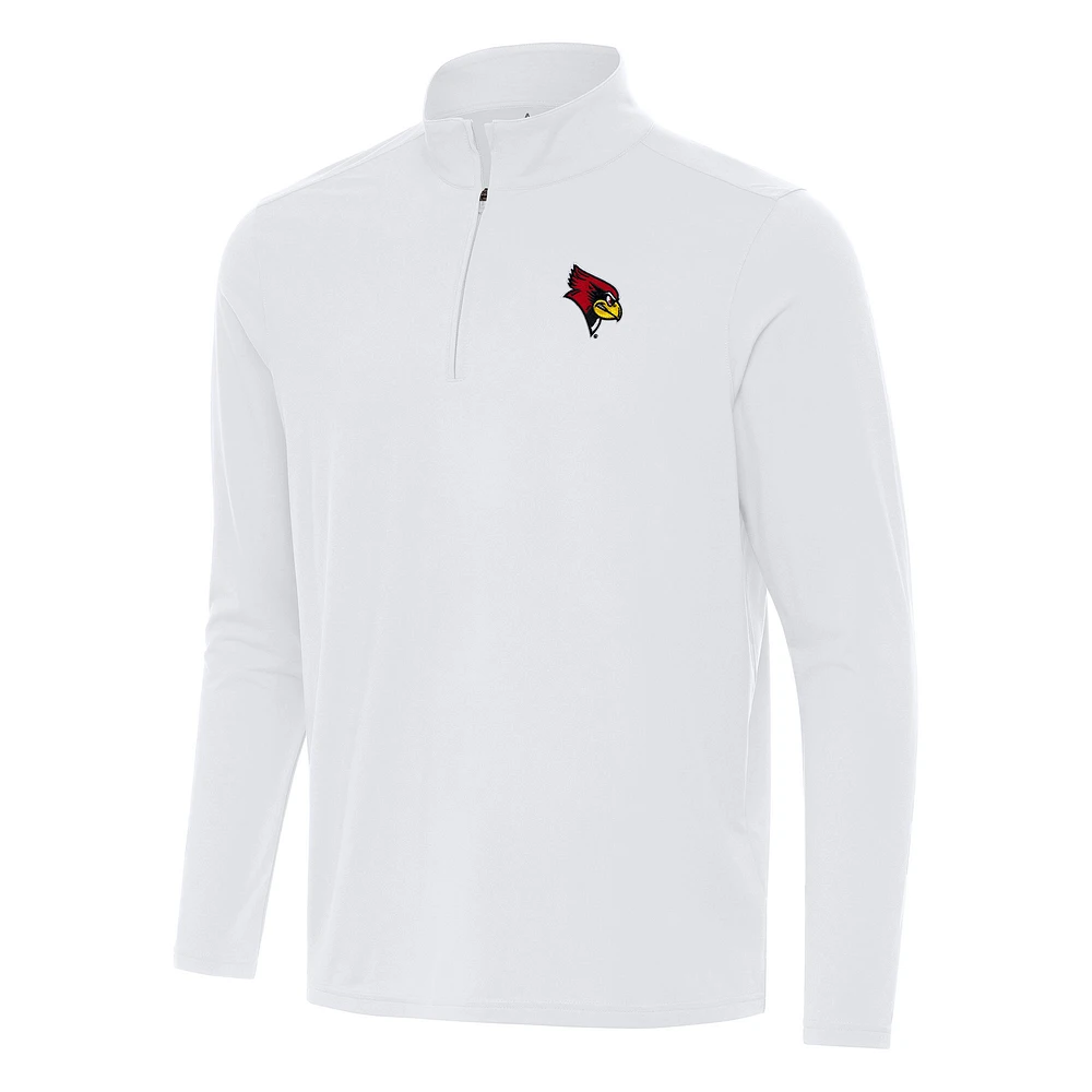 Men's Antigua White Illinois State Redbirds Intent Quarter-Zip Top