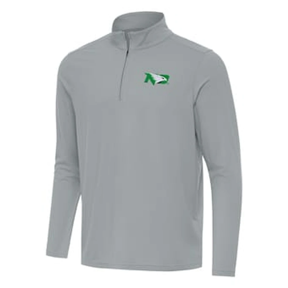 Men's Antigua Gray North Dakota Intent Quarter-Zip Top