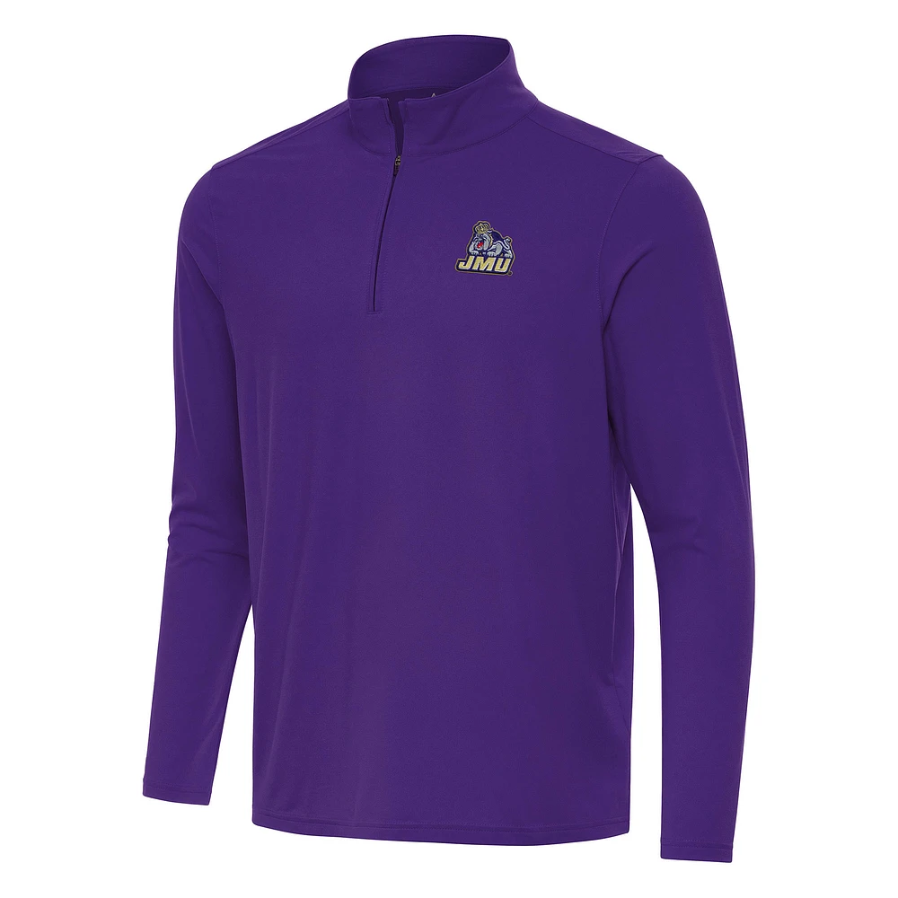 Men's Antigua Purple James Madison Dukes Intent Quarter-Zip Top