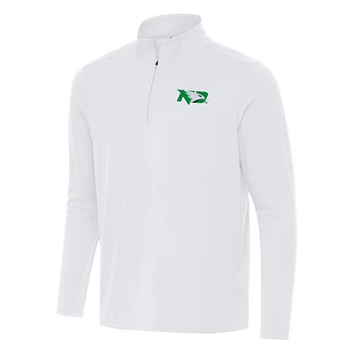 Men's Antigua White North Dakota Intent Quarter-Zip Top