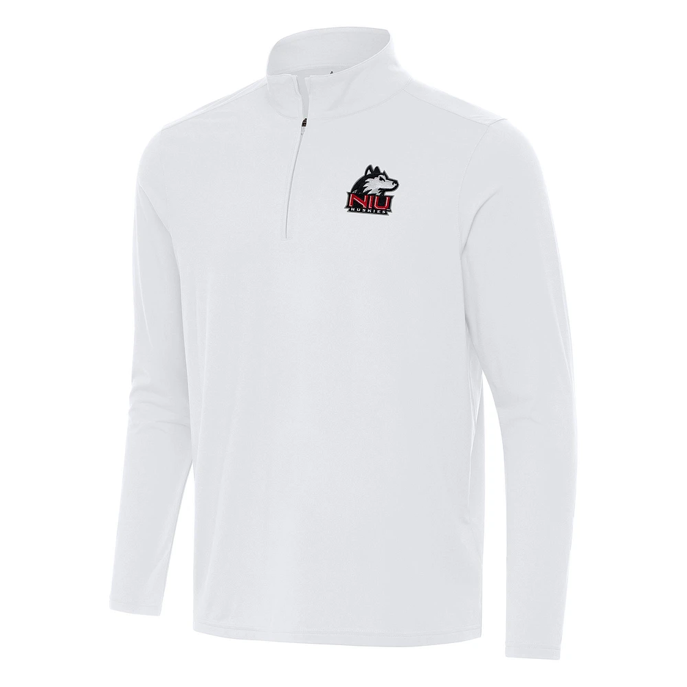 Men's Antigua White Northern Illinois Huskies Intent Quarter-Zip Top