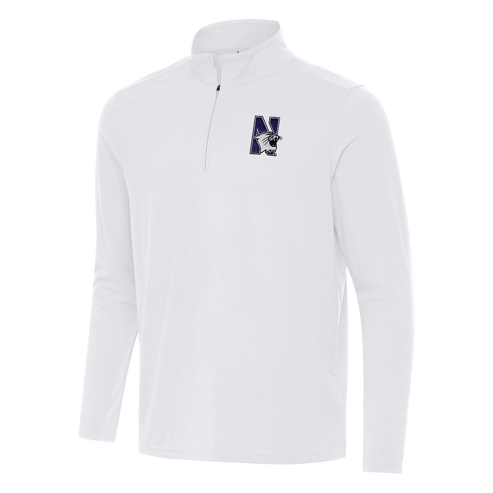 Men's Antigua White Northwestern Wildcats Intent Quarter-Zip Top